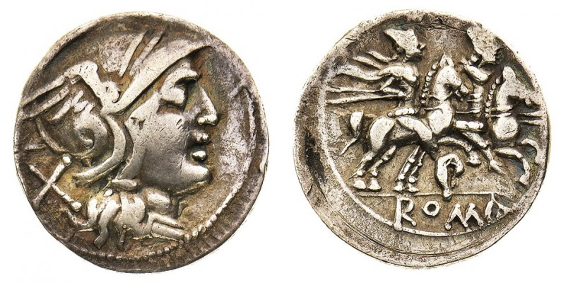 monete romane repubblicane 
Denaro anonimo databile al periodo 199-170 a.C. - Z...