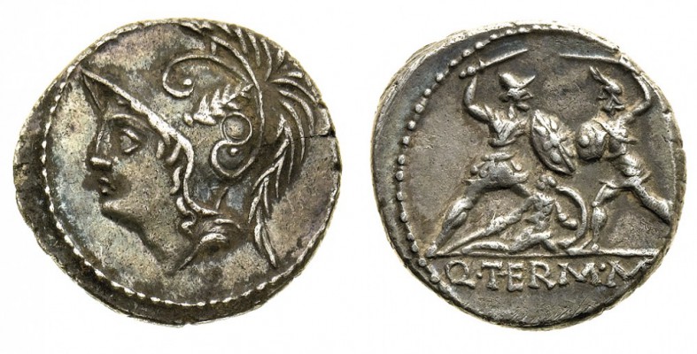 monete romane repubblicane 
Denaro al nome Q. THERM M.F. databile al 103 a.C. -...