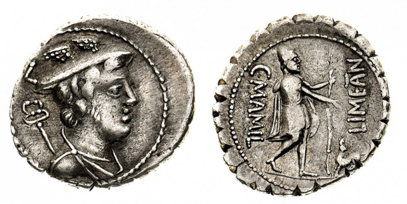 monete romane repubblicane 
Denaro serrato al nome C.MAMIL LIMETANVS C.F databi...