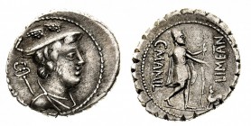 monete romane repubblicane 
Denaro serrato al nome C.MAMIL LIMETANVS C.F databile all’82 a.C. - Zecca: Roma - Diritto: busto di Mercurio a destra; a ...