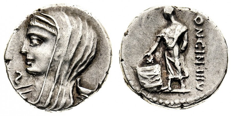 monete romane repubblicane 
Denaro al nome L.CASSI LONGIN databile al 63 a.C. -...