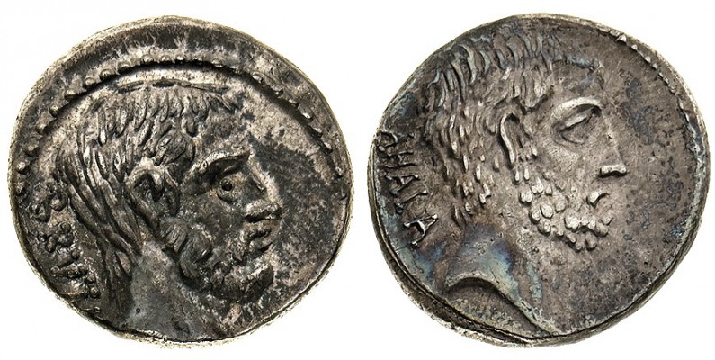 monete romane repubblicane 
Denaro al nome BRVTVS databile al 54 a.C. - Zecca: ...