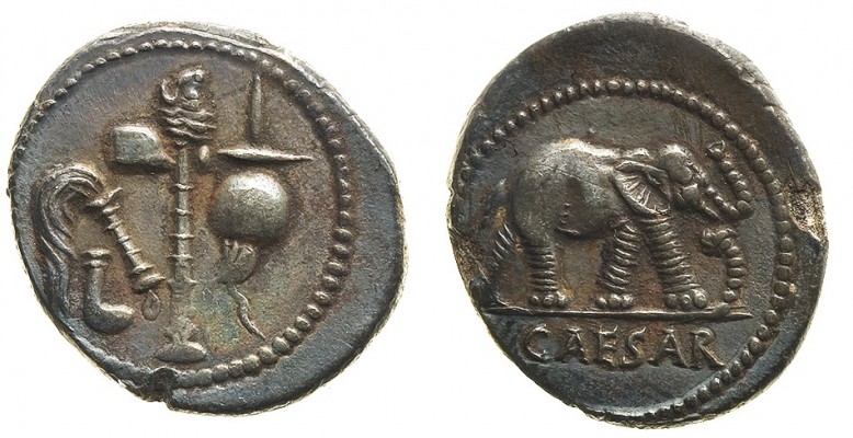 monete romane pre-imperiali 
Giulio Cesare (49-44 a.C.) - Denaro anonimo databi...