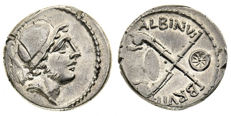 monete romane pre-imperiali 
Denaro al nome ALBINVS BRVTI.F databile al 48 a.C....