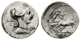 monete romane pre-imperiali 
Denaro al nome L.CARISIVS IIIVIR databile al 46 a.C. - Zecca: Roma - Diritto: busto drappeggiato della Vittoria a destra...