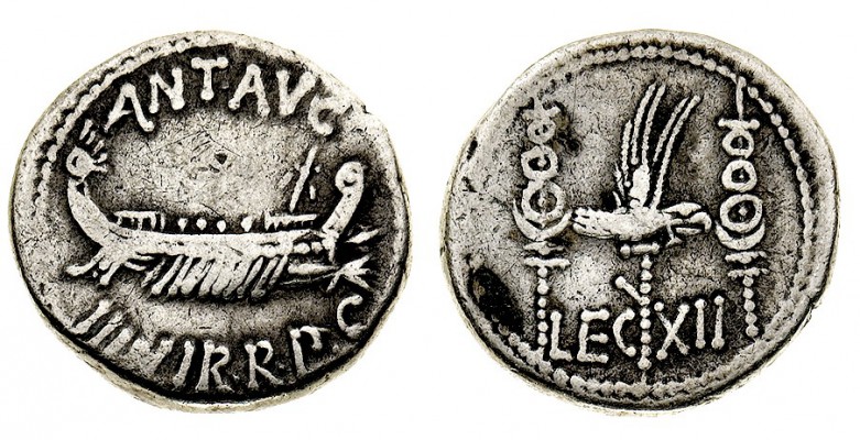 monete romane pre-imperiali 
Marco Antonio (fino al 30 a.C.) - Denaro legionari...