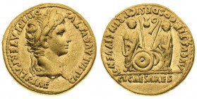 augusto (27 a.c.-14 d.c.) 
Aureo databile al periodo 2 a.C.-4 d.C. - Zecca: Lugdunum - Diritto: testa laureata dell’Imperatore a destra - Rovescio: C...