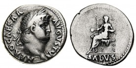 nerone (54-68 d.c.) 
Denaro databile agli anni 65-66 d.C. - Zecca: Roma - Diritto: testa laureata dell’Imperatore a destra - Rovescio: la Salus sedut...