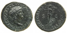nerone (54-68 d.c.) 
Dupondio databile al 66 d.C. - Zecca: Lugdunum - Diritto: testa laureata dell’Imperatore a destra - Rovescio: la Vittoria in cam...