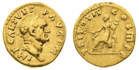 vespasiano (69-79 d.c.) 
Aureo databile al 71 d.C. - Zecca: Roma - Diritto: testa laureata dell’Imperatore a destra - Rovescio: la Pax seduta a sinis...