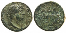 adriano (117-138 d.c.) 
Sesterzio databile al periodo 125-128 d.C. - Zecca: Roma - Diritto: testa laureata dell’Imperatore a destra con un accenno di...