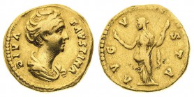 antonino pio (138-161 d.c.) 
Aureo al nome e con l’effigie di Faustina Senior, moglie dell’Imperatore, databile a dopo il 141 d.C. - Diritto: busto d...