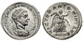 eliogabalo (218-222 d.c.) 
Antoniniano - Zecca: Roma - Diritto: busto radiato e drappeggiato dell’Imperatore a destra - Rovescio: la Vittoria in camm...