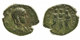 eliogabalo (218-222 d.c.) 
Asse al nome e con l’effigie di Giulia Paola, prima moglie dell’Imperatore - Zecca: Roma - Diritto: busto drappeggiato di ...