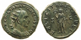 gordiano III (238-244 d.c.) 
Doppio Sesterzio - Zecca: Roma - Diritto: busto radiato e corazzato dell’Imperatore a destra - Rovescio: la Felicitas st...