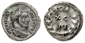 galerio massimiano (305-311 d.c.) 
Argenteo con il titolo di Cesare databile al 300 d.C. - Zecca: Roma - Diritto: testa laureata dell’Imperatore a de...