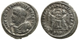 costantino I (311-337 d.c.) 
Argenteo ridotto databile agli anni 318-319 d.C. - Zecca: Treviri - Diritto: busto corazzato dell’Imperatore a sinistra ...