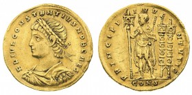 costanzo II (337-361 d.c.) 
Solido con il titolo di Cesare databile agli anni 336-337 d.C. - Zecca: Antiochia - Diritto: busto laureato, drappeggiato...