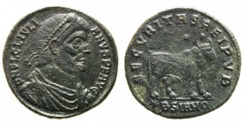 giuliano II (361-363 d.c.) 
Maiorina Doppia - Zecca: Sirmium - Diritto: busto diademato, drappeggiato e corazzato dell’Imperatore a destra - Rovescio...