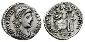 graziano (366-383 d.c.)
Siliqua databile al periodo 375-378 d.C. - Zecca: Treviri - Diritto: busto diademato di perle, drappeggiato e corazzato dell’...