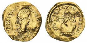 monete bizantine 
Anastasio (491-518) - Tremisse - Zecca: Costantinopoli - Diritto: busto diademato e drappeggiato dell’Imperatore a destra - Rovesci...