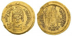 monete bizantine 
Giustiniano I (527-565) - Solido databile al 545-565 - Zecca: Costantinopoli - Diritto: mezzo busto elmato e diademato dell’Imperat...