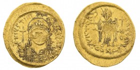 monete bizantine 
Giustiniano I (527-565) - Solido databile al 545-565 - Zecca: Costantinopoli - Diritto: mezzo busto elmato e diademato dell’Imperat...