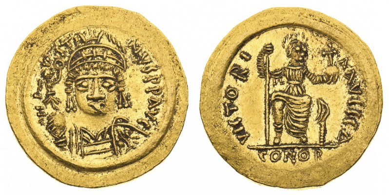 monete bizantine 
Giustino II (565-578) - Solido - Zecca: Costantinopoli - Diri...