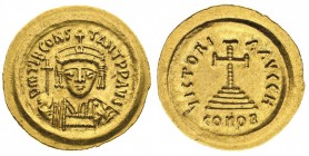 monete bizantine 
Tiberio II Costantino (578-582) - Solido databile al periodo 579-582 - Zecca: Costantinopoli - Diritto: mezzo busto coronato e cora...