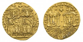 monete bizantine 
Leone IV (775-780) - Solido databile al periodo 778-780 - Zecca: Costantinopoli - Diritto: Leone IV e suo figlio Costantino VI sedu...