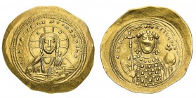 monete bizantine 
Costantino IX (1042-1055) - Histamenon - Zecca: Costantinopoli - Diritto: busto nimbato del Cristo “Pantocrator” di fronte nell’att...