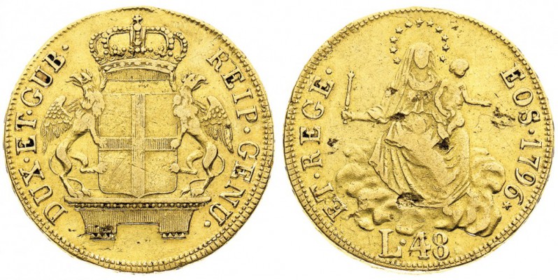 repubblica di genova 
Governo dei Dogi Biennali (1528-1797) - 48 Lire 1796 - Ze...