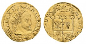 ducato di milano 
Filippo II di Spagna (1556-1598) - Doppia 1588 - Zecca: Milano - Diritto: busto radiato, paludato e corazzato di Filippo II a destr...