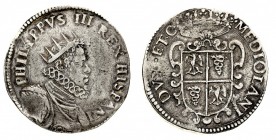 ducato di milano 
Filippo III di Spagna (1598-1621) - Ducatone 1608 - Zecca: Milano - Diritto: busto radiato paludato e corazzato di Filippo III a de...