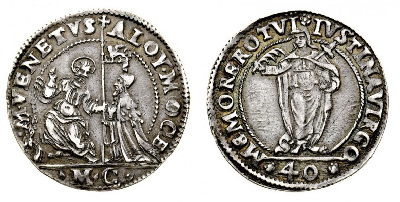 repubblica di venezia 
Alvise I Mocenigo (1570-1577) - 2 Lire (40 Soldi) con Sa...