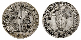 repubblica di venezia 
Sebastiano Venier (1577-1578) - 2 Lire (40 Soldi) con Santa Giustina - Zecca: Venezia - Diritto: San Marco seduto di fronte be...