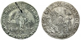 repubblica di venezia 
Pasquale Cicogna (1585-1595) - Ducato con Santa Giustina da 124 Soldi - Zecca: Venezia - Diritto: il leone di San Marco stante...