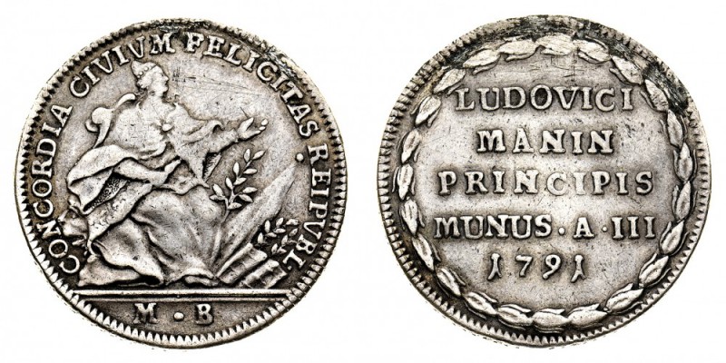 repubblica di venezia 
Ludovico Manin (1789-1797) - Osella Anno III 1791 - Zecc...