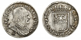 massa di lunigiana 
Alberico II Cybo Malaspina Principe (1662-1664) - 8 Bolognini (Luigino) 1665 - Diritto: busto corazzato del Principe a destra - R...