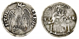 repubblica di pisa 
Monetazione al nome di Federico I Imperatore (1150-1312) - Grosso Maggiore - Diritto: aquila stante di fronte ad ali spiegate con...