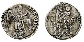 repubblica di pisa 
Monetazione al nome di Federico I Imperatore (1150-1312) - Mezzo grosso o Grosso Minore - Diritto: aquila stante di fronte ad ali...