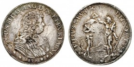 granducato di toscana 
Cosimo III de’ Medici (1670-1723) - Piastra 1677 - Zecca: Firenze - Diritto: busto paludato e corazzato del Granduca a destra ...