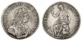 granducato di toscana 
Cosimo III de’ Medici (1670-1723) - Testone 1677 - Zecca: Firenze - Diritto: busto paludato e corazzato del Granduca a destra ...