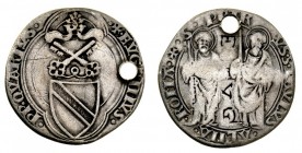 granducato di toscana 
Eugenio IV (1431-1447) - Grosso - Zecca: Roma - Diritto: stemma sormontato dalle chiavi decussate e dalla tiara - Rovescio: Sa...