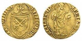 stati pontifici 
Nicolò V (1447-1455) - Ducato Papale - Zecca: Roma - Diritto: stemma sormontato dal triregno entro doppia cornice quadrilobata - Rov...