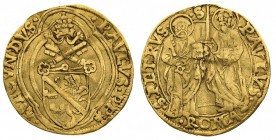 stati pontifici 
Paolo II (1464-1471) - Ducato - Zecca: Roma - Diritto: stemma sormontato dalle chiavi decussate e dalla tiara in doppia cornice quad...