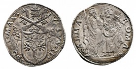 stati pontifici 
Giulio II (1503-1513) - Giulio - Zecca: Roma - Diritto: stemma sormontato dalle chiavi decussate e dalla tiara - Rovescio: San Paolo...