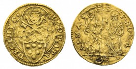 stati pontifici 
Leone X (1513-1521) - Ducato - Zecca: Roma - Diritto: stemma sormontato dalle chiavi decussate e dalla tiara in doppia cornice quadr...