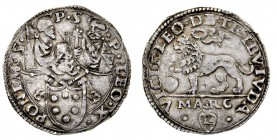 stati pontifici 
Leone X (1513-1521) - Giulio - Zecca: Ancona - Diritto: scudo mediceo sormontato dalle chiavi decussate e dal triregno; in alto, ai ...