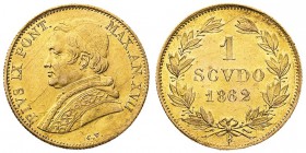 stati pontifici 
Pio IX (1846-1870) - Scudo 1862 Anno XVII - Zecca: Roma - Diritto: effigie del Papa a sinistra - Rovescio: valore e data entro coron...